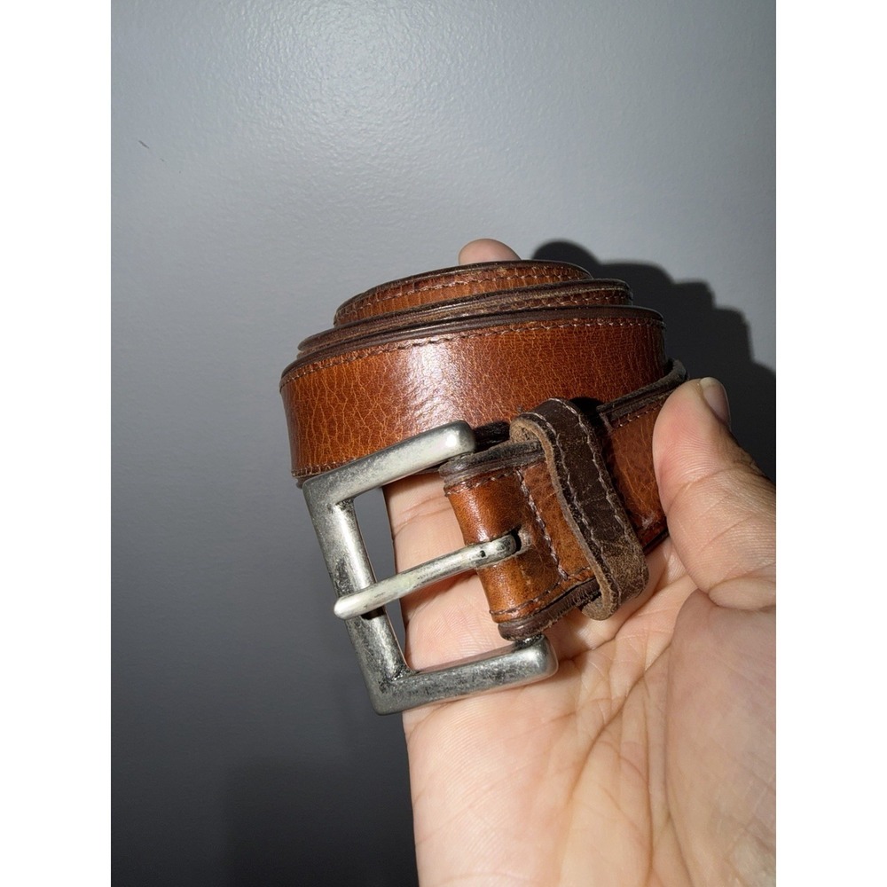 Vintage Coach Solid Brass Buckle Belt Brown Leather Classic Belt 5929 38.5" Sz L